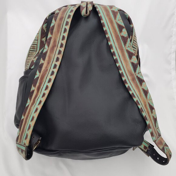 🔥 RARE Western Cowhide & Real Tooled Leather Diaper Bag / Backpack XL 🐄 - Picture 3 of 13